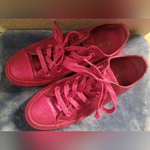 Pink glitter converse
